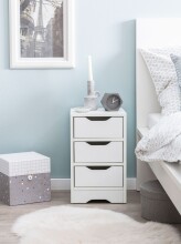 Nachtkommode >WL5.704< in Weiß, Holzwerkstoff - 31x49x31cm (BxHxT)