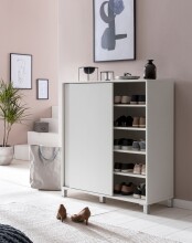 Schuhschrank >WL5.712< in Weiß, Holzwerkstoff - 100x108x38cm (BxHxT)