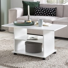Couchtisch >WL5.738< in Weiß, Holzwerkstoff - 95x51x54cm (BxHxT)