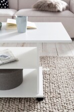 Couchtisch >WL5.738< in Weiß, Holzwerkstoff - 95x51x54cm (BxHxT)