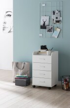 Rollcontainer >WL5.748< in Weiß, Holzwerkstoff - 40x71x33cm (BxHxT)