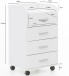 Rollcontainer >WL5.748< in Weiß, Holzwerkstoff - 40x71x33cm (BxHxT)