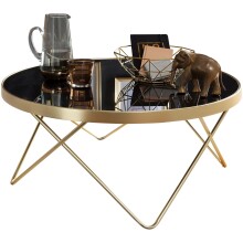 Couchtisch >WL5.786< in Schwarz / Gold, Metall /...