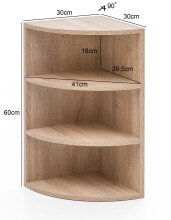 Hängeregal >WL5.842< in Sonoma Eiche Dekor, Holzwerkstoff - 30x60x30cm (BxHxT)