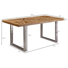 Esstisch >WL5.947< in Mango, Massivholz - 180x76x90cm (BxHxT)