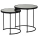 Satztisch >WL5.985< (2-tlg.) in Schwarz, Glas / Metall - 50x50cm (HxD)