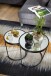 Satztisch >WL5.985< (2-tlg.) in Schwarz, Glas / Metall - 50x50cm (HxD)