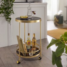 Servierwagen >WL6.000< in Gold, Metall / Glas -...