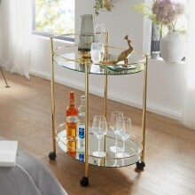 Servierwagen >WL6.007< in Gold, Metall / Glas -...