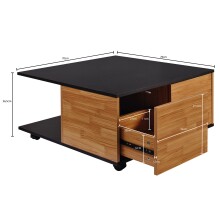 Couchtisch >WL6.067< in Anthrazit + Sandeiche - 70x36x70cm (BxHxT)