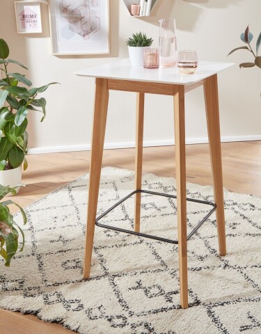 Bartisch >WL6.084< in Weiß, Holzwerkstoff - 60x110x60cm (BxHxT)