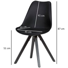 Esszimmerstuhl >WL6.134< (2er-Set) in Schwarz - 49x87x52cm (BxHxT)