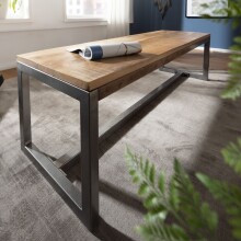 Sitzbank >WL6.143< in Mango, Massivholz / Metall -...