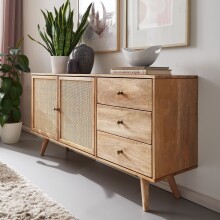 Sideboard >WL6.159< in Mango, Massivholz -...