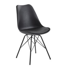 Esszimmerstuhl >WL6.183< (2er-Set) in Schwarz - 48x86x58 (BxHxT)