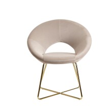 Esszimmersessel >WL6.191< in Beige, Samt-Stoff -...