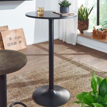 Stehtisch >WL6.192< in Schwarz, Holzwerkstoff -...
