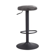 Barhocker >WL6.194< in Grau, Stoff / Metall - 79x40cm (HxD)