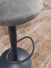 Barhocker >WL6.194< in Grau, Stoff / Metall - 79x40cm (HxD)