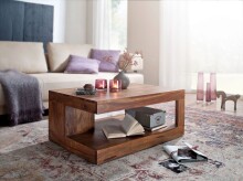Couchtisch >WL6.229< in Sheesham, Massivholz - 90x40x60cm (BxHxT)