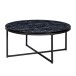 Couchtisch >WL6.247< in Marmor Optik, Holzwerkstoff / MEtall - 35x80cm (HxD)