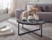 Couchtisch >WL6.247< in Marmor Optik, Holzwerkstoff / MEtall - 35x80cm (HxD)