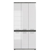 Hochschrank >Blake< in Rauchsilber/Weiß...