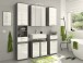 Badezimmer-Set >Blake< in Rauchsilber/Weiß hochglanz - 60x191x34cm (BxHxT)