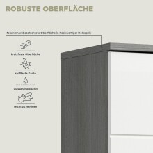 Badezimmer-Set >Blake< in Rauchsilber/Weiß hochglanz - 180x191x31cm (BxHxT)