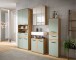 Hochschrank >Blake< in Artisan Eiche Nachbildung/Salbei - 70x191x31cm (BxHxT)