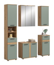 Badezimmer-Set >Blake< in Artisan Eiche Nachbildung/Salbei - 164x191x34 (BxHxT)