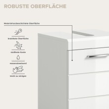 Waschbeckenunterschrank >Scout< in Weiß/Weiß hochglanz - 40x56x34cm (BxHxT)
