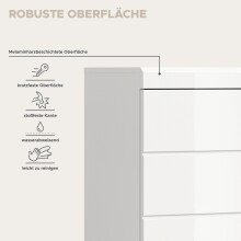 Hochschrank >Scout< in Weiß/Weiß hochglanz - 37x191x31cm (BxHxT)
