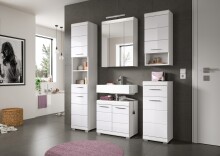 Badezimmerspiegelschrank >Scout< in Weiß/Spiegelglas - 60x79x18cm (BxHxT)