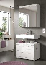 Badezimmerspiegelschrank >Scout< in Weiß/Spiegelglas - 80x79x18cm (BxHxT)