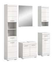 Badezimmer-Set >Scout< in Weiß/Weiß hochglanz - 164x191x34cm (BxHxT)