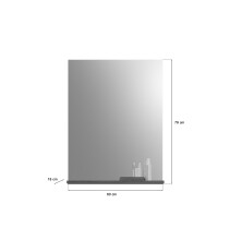 Spiegel >Scout< in Rauchsilber/Spiegelglas - 60x79x18cm (BxHxT)