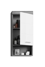 Hängeschrank >Scout< in Rauchsilber/Weiß hochglanz - 37x79x24cm (BxHxT)