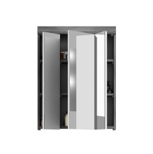 Badezimmer-Set >Scout< in Rauchsilber/Weiß hochglanz - 186x191x34cm (BxHxT)