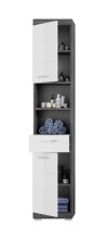 Badezimmer-Set >Scout< in Rauchsilber/Weiß hochglanz - 186x191x34cm (BxHxT)