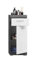Badezimmer-Set >Scout< in Rauchsilber/Weiß hochglanz - 164x191x34cm (BxHxT)