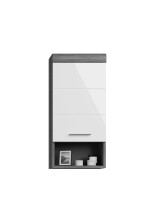 Badezimmer-Set >Scout< in Rauchsilber/Weiß hochglanz - 164x191x34cm (BxHxT)
