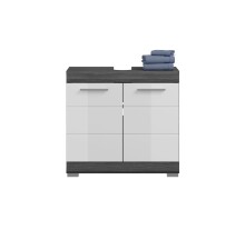 Badezimmer-Set >Scout< in Rauchsilber/Weiß hochglanz - 164x191x34cm (BxHxT)