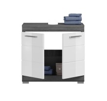 Badezimmer-Set >Scout< in Rauchsilber/Weiß hochglanz - 164x191x34cm (BxHxT)