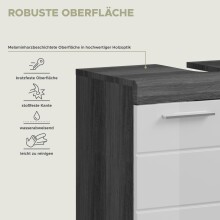 Badezimmer-Set >Scout< in Rauchsilber/Weiß hochglanz - 112x191x34cm (BxHxT)