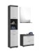 Badezimmer-Set >Scout< in Rauchsilber/Weiß hochglanz - 112x191x34cm (BxHxT)