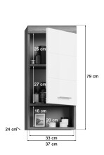 Badezimmer-Set >Scout< in Rauchsilber/Weiß hochglanz - 164x191x34cm (BxHxT)