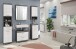 Badezimmer-Set >Scout< in Rauchsilber/Weiß hochglanz - 60x191x34cm (BxHxT)
