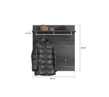 Garderoben-Set >Scout< in Rauchsilber/Weiß hochglanz - 167x197x40cm (BxHxT)
