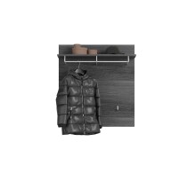 Garderoben-Set >Scout< in Rauchsilber/Weiß hochglanz - 195x197x40cm (BxHxT)